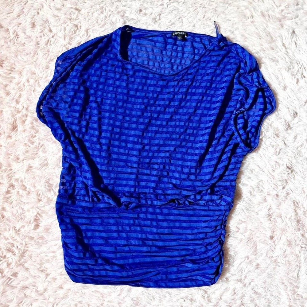 Vintage Y2K‎ Oversized Dolman Burnout Sheer Layering Top Womens L Trashy Chic